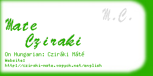 mate cziraki business card
