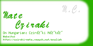 mate cziraki business card